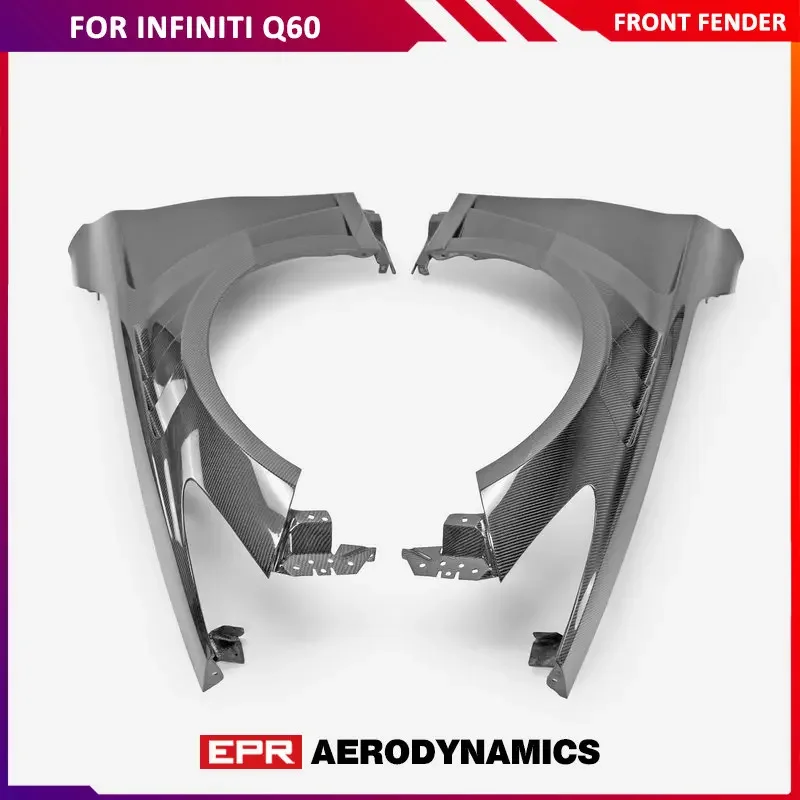 

Для Infiniti Q60 CV37 17 и далее Тип EPA Переднее вентилируемое крыло из углеродного волокна, 2 шт., комплект кузова с глянцевой отделкой из волокна, часть