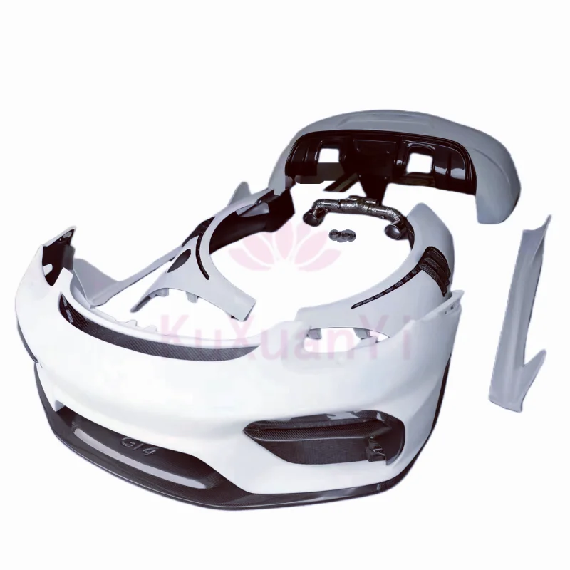 

A Style Body Kit for Porsche 981 Cayman Boxster Semi Carbon Fiber Front and Rear Bumpers Side Skirts Hood Rear Spoiler