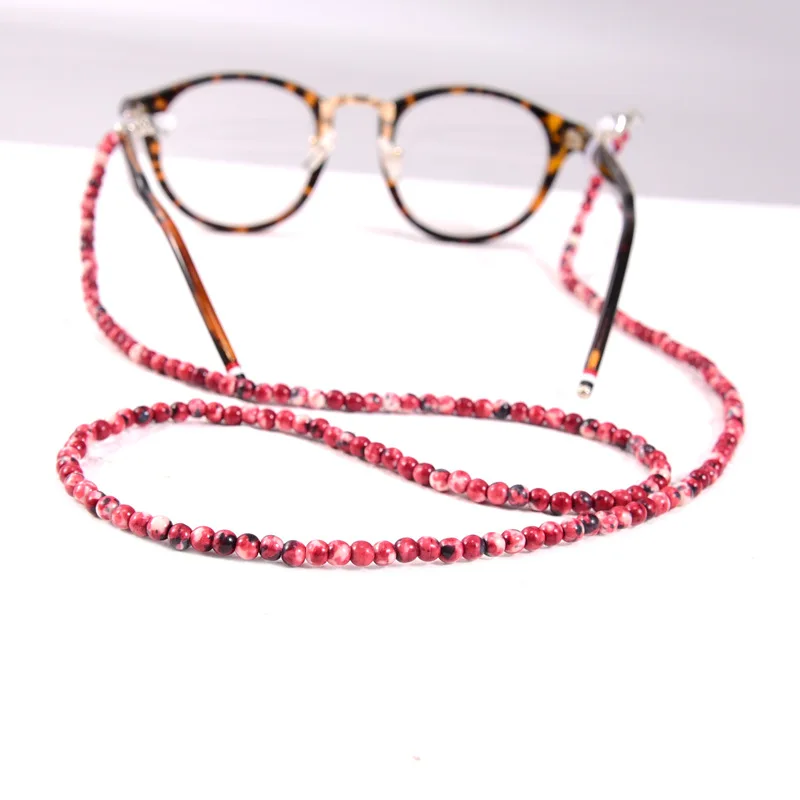 Wgoud Fashion Natural Stone Bead Glasses Chains Reading Glasses Cord Holder Neck Strap Rope for Eyewear Face Mask Accessories