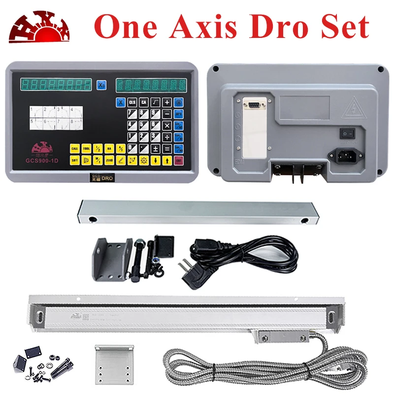 New GCS900-1D 1 Axis DRO Digital Readout Display AC110V-220V and 1 Piece 0-1000mm Linear Scale Encoder For Milling Lathe Machine