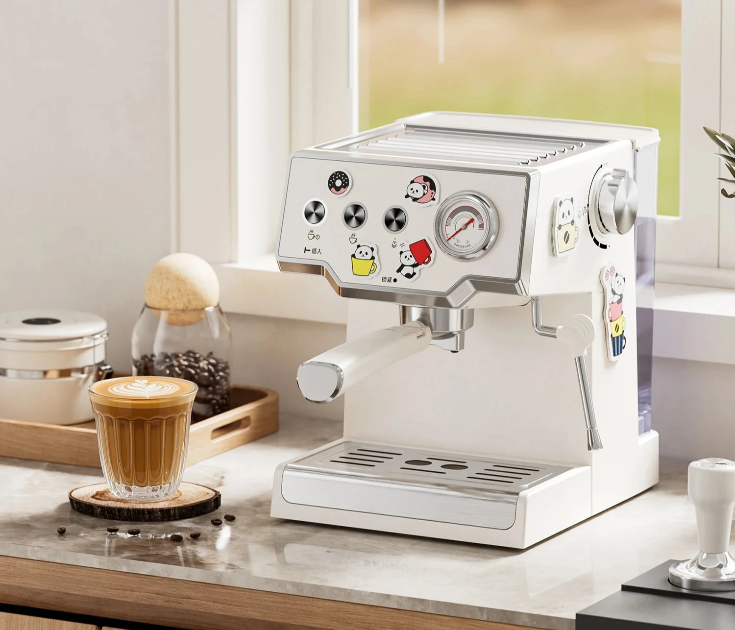 Italian-style Small Steam Milk Frother and Espresso Machine Coffee Maker Machine
