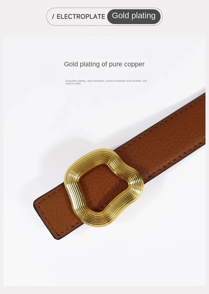 حزام Songmont للسيدات بتصميم عتيق بإبزيم معدني وحزام من الجلد الطبيعي بتصميم كلاسيكي فاخر وحزام من الجلد سونغمونت