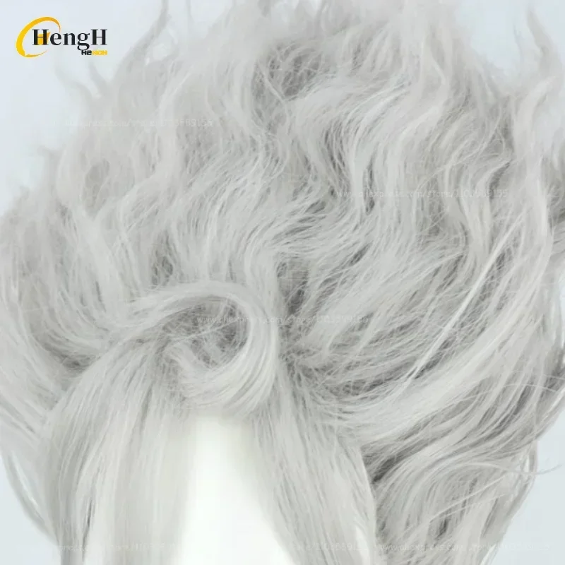 Anime Monkey D. Luffy Synthetische Unisex 35 cm Silber Lockiges Haar Cosplay Perücke Hitzebeständige Haar Halloween Party Perücken + freie Perückenkappe
