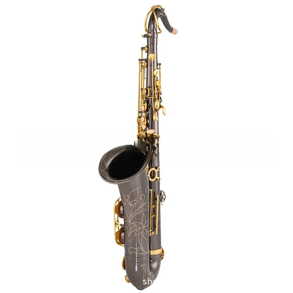 B-flat tenor saxophone, electrophoretic gold double bond tenor saxophone instrument