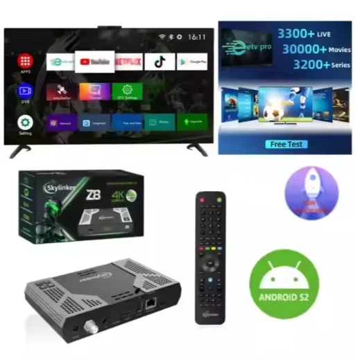 [أصلي] Skylinker Z8 4K Android OTT+DVB-S2 Hybrid TV Box 5G Wifi H.265 DVB S2 FTA فك استقبال الأقمار الصناعية الرقمية فك التشفير