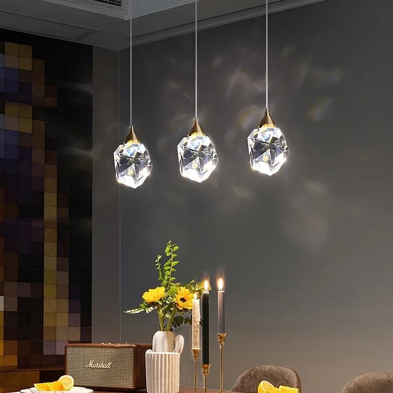 Imagem -04 - Crystal Chandelier For Living Room Indoor Ceiling Light Modern Fixtures Clear Solid Crystal Lâmpada de Cozinha