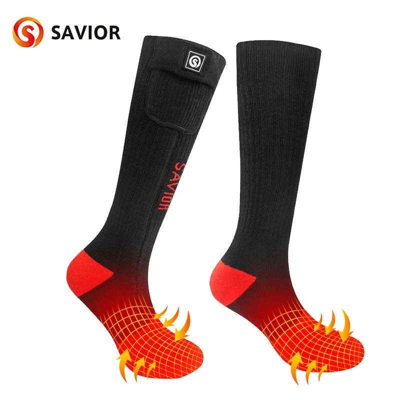 Winter Electric Heated Socks With Rechargeable Battery Powered 3 Heating Settings Thermal Socks For Men Women