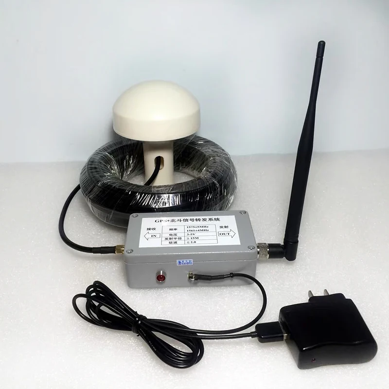 Imagem -04 - Cobertura Interna Gps Signal Repeater Amplificador Gps Transponder System Kit 10m Recebendo Antena