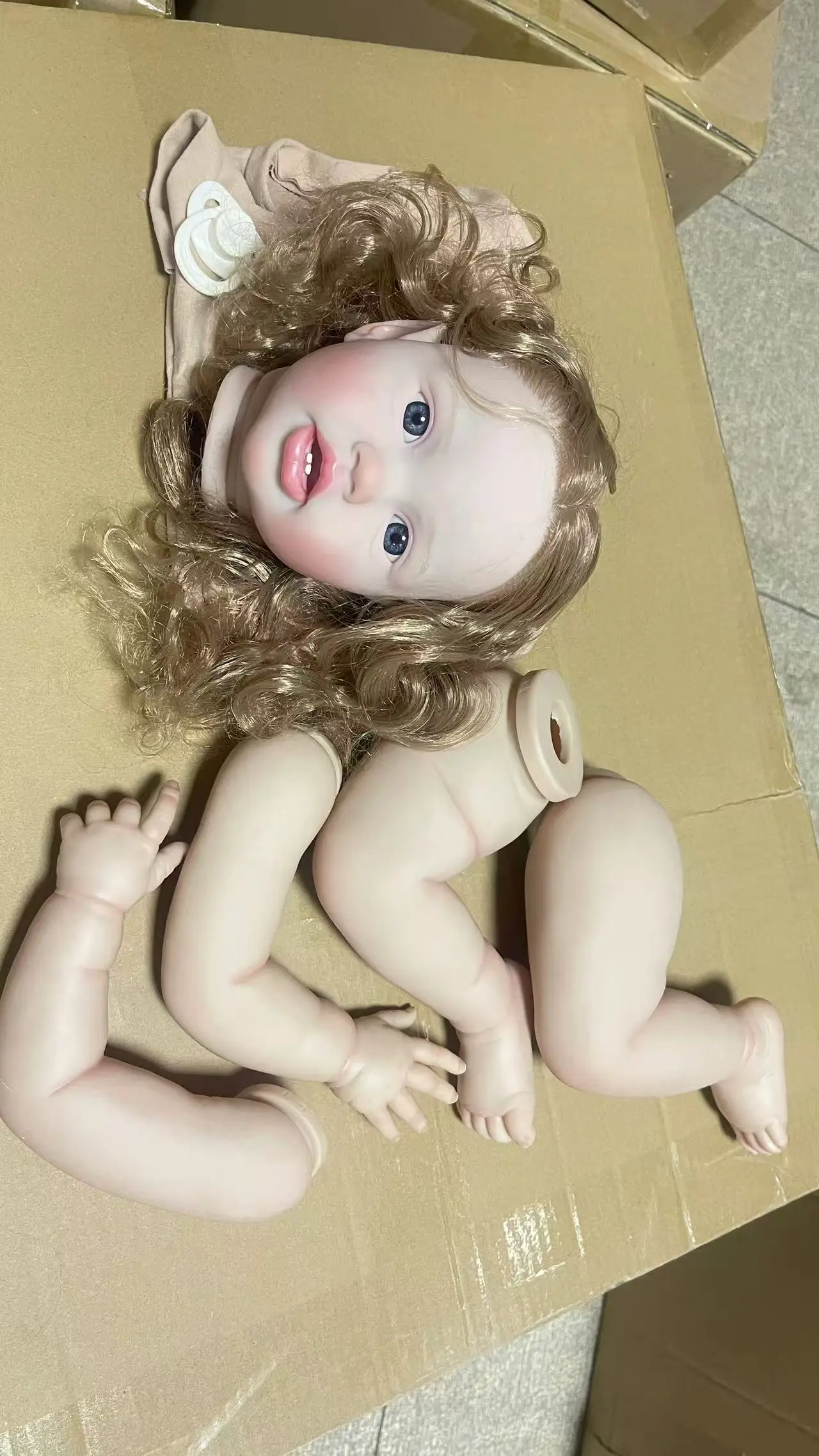 NPK 24 インチ手作り未完成リボーン人形パーツリボーンローティリアルな BebeDIY キット手根毛付き