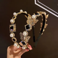 2022 New Butterfly Gem Baroque Headbands For Women Girl Rhinestone Diamond Luxury Hair Accessories Geometric Flower Hairbands