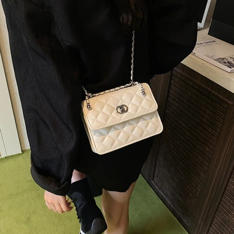 

Luxury Crossbody Handbag With Letter Logo Design Trendy For Women Casual Outings Solid Color Versatility