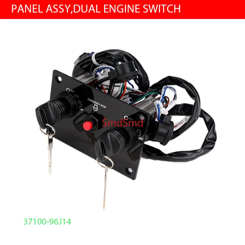 PANEL ASSY,DUAL ENGINE SWITCH Dual Ignition Key Switch Panel 37100-96J14 NEW For Suzuki DF100A 115A Marine Outboard