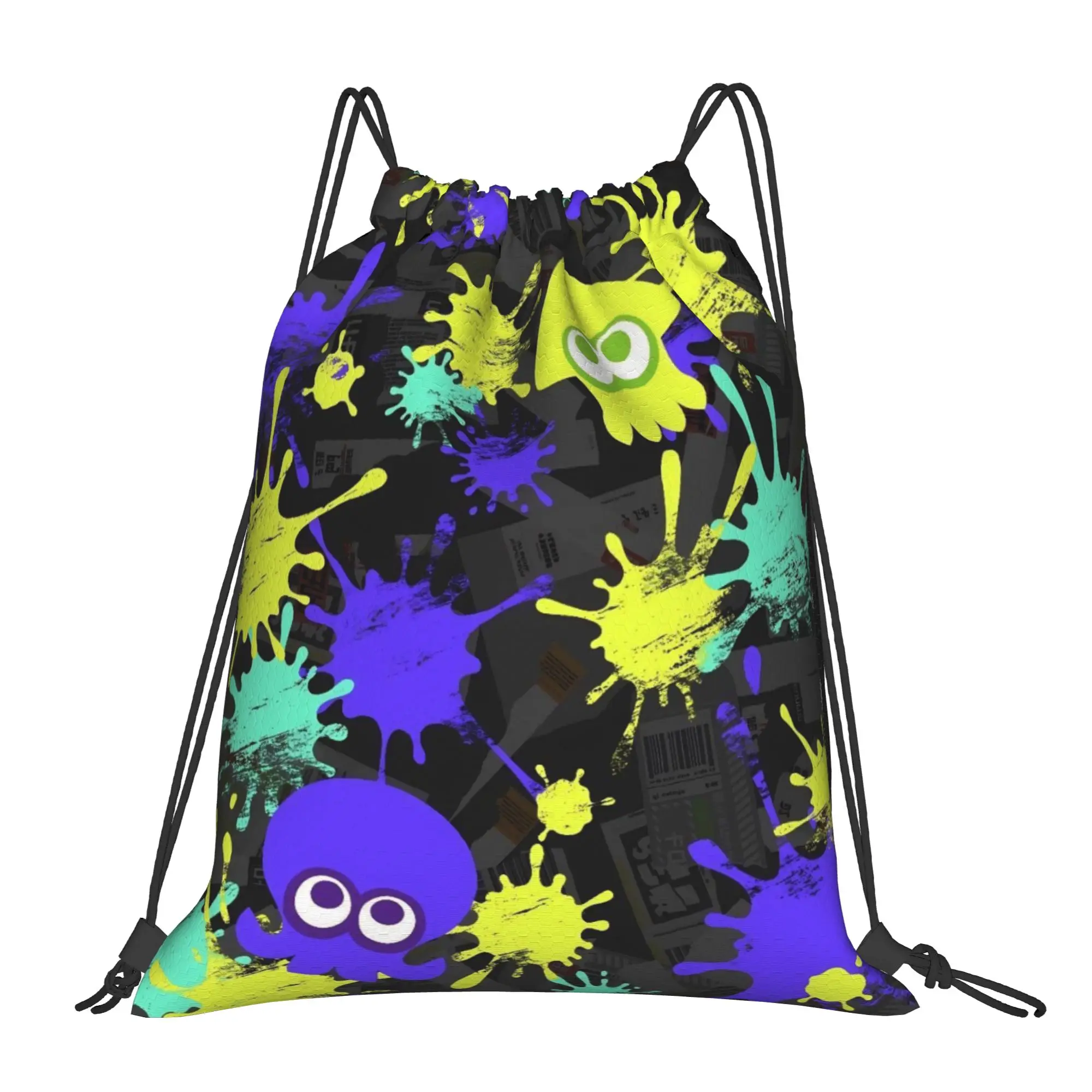 

Game Cool S-Splatoon Drawstring Backpack Sports Gym Sackpack Water Resistant String Bag for Cycling