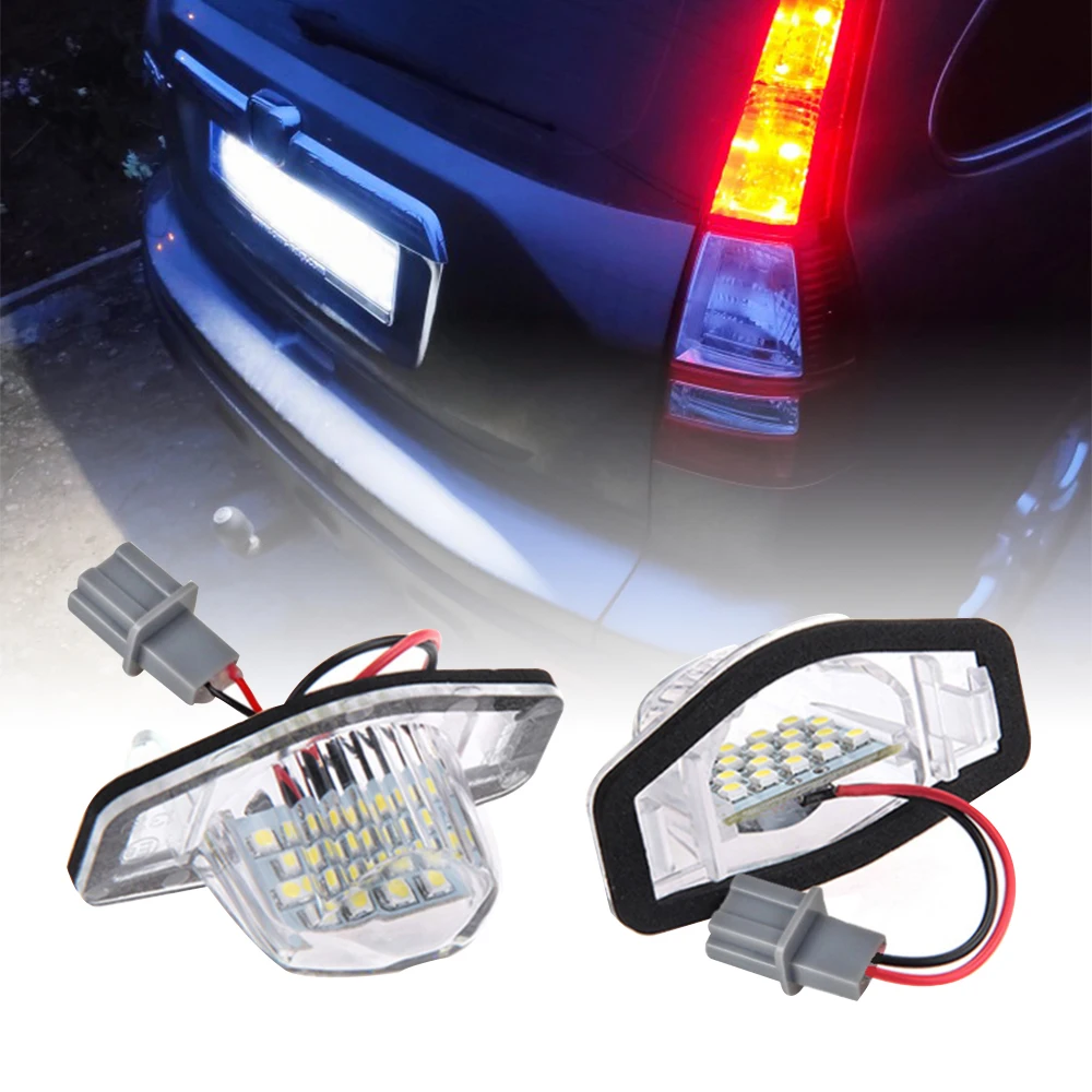 2 Buah Lampu Plat Nomor Mobil LED untuk Honda Crv Fit Odyssey Jazz Hrv Frv CR-V Stream 12V SMD 18 Lampu LED Angka
