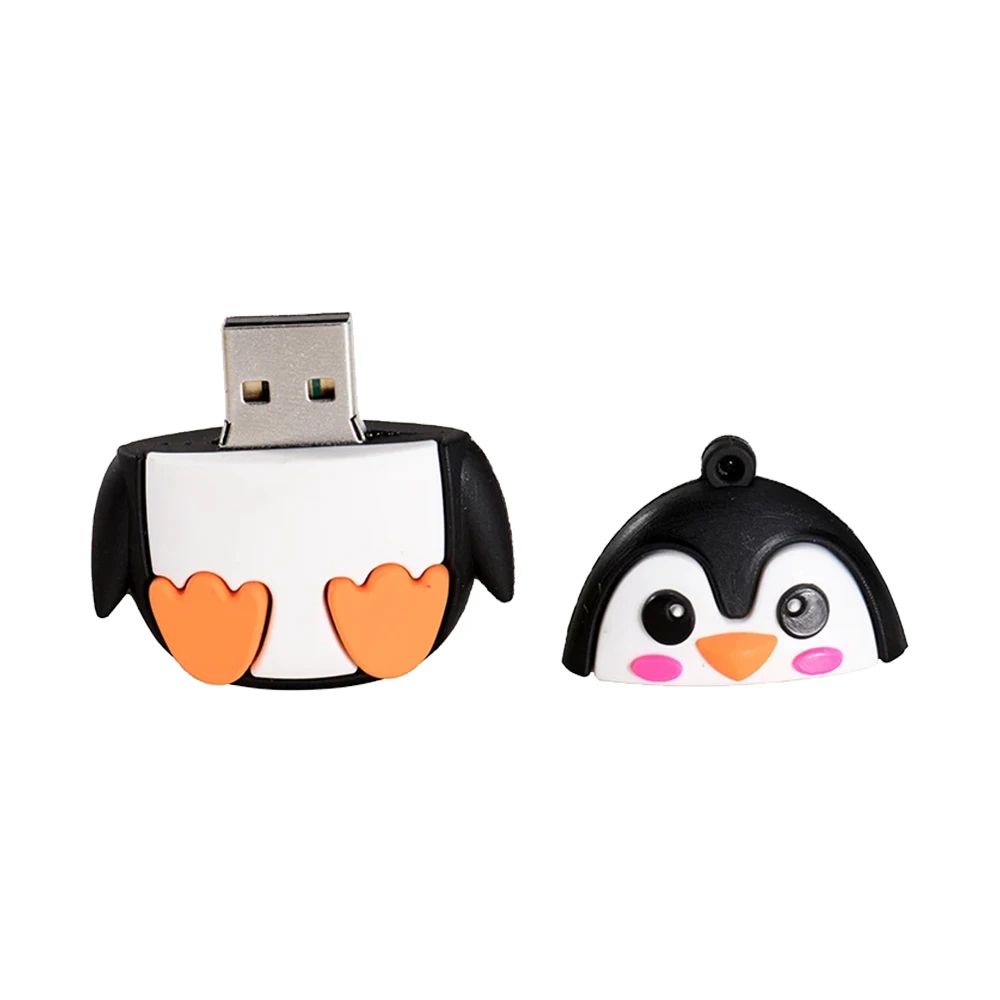 귀여운 만화 동물 펭귄 고양이 올빼미 사자 펜드라이브 USB 2.0 USB 플래시 드라이브 64GB 8GB 16GB 32GB 메모리 스틱 공룡 펜 드라이브