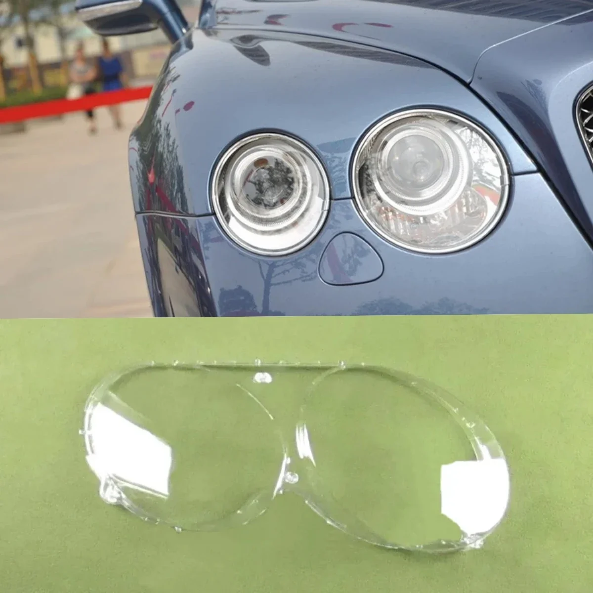 

For Bentley Continental GT Flying Spur Headlight Shell Transparent Headlamp Cover Plexiglass Replace Original Lens 2005 - 2017