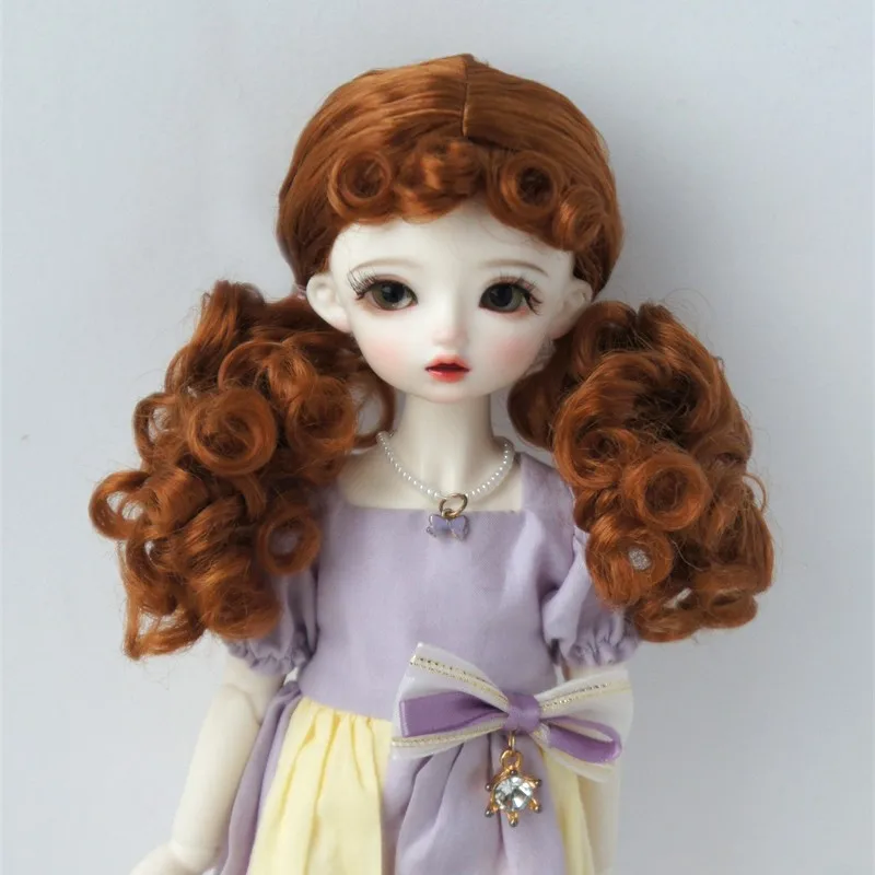 JD724  OB11 1/8 1/6 1/4 Double Instant Noodle Roll Pony Synthetic Mohair BJD Wigs  YOSD MSD Lati Yellow Doll Accessories