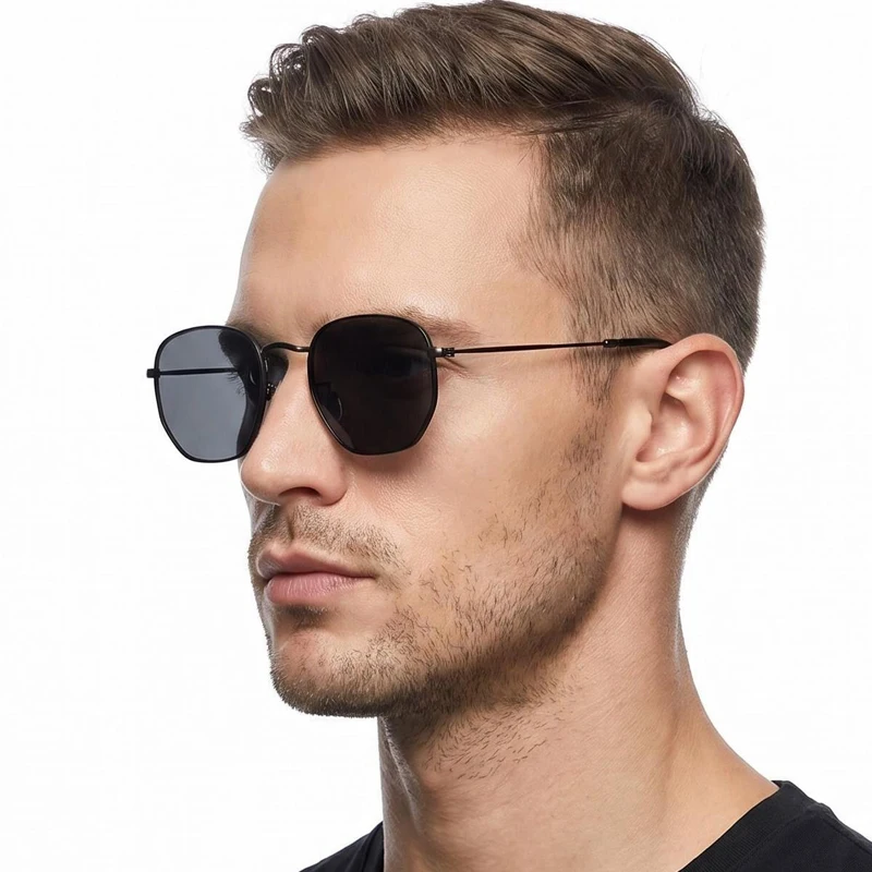 Classic Small Multilateral Sunglasses Men Women Fashion Polygon Sun Glasses Male Vintage Hexagon Driving Shades