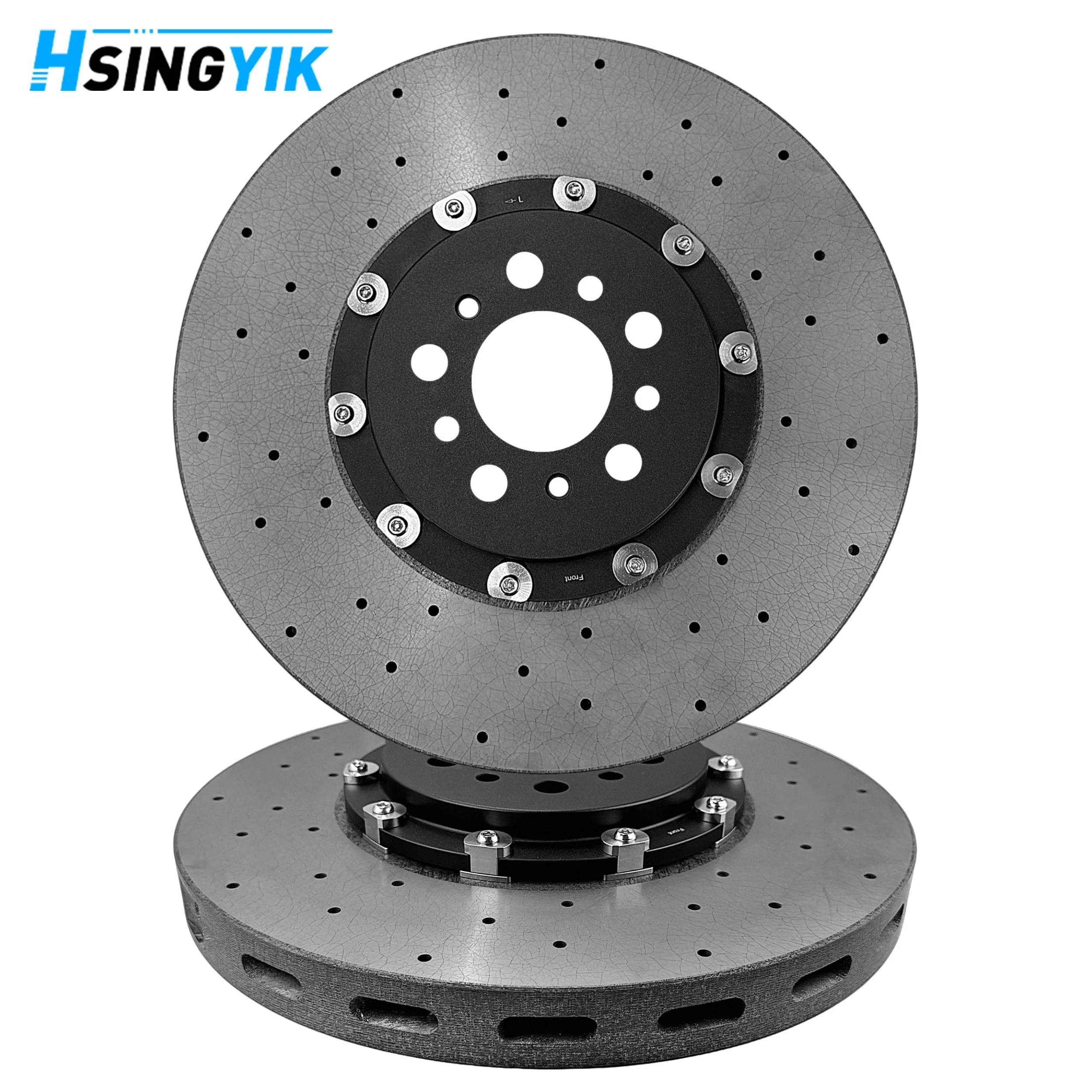 Car Modified Manufacturer Supplier Parts Drilled Slotted Ventilated Front 380mm 36mm Carbon Ceramic Brake Disc for BMW M3 G80