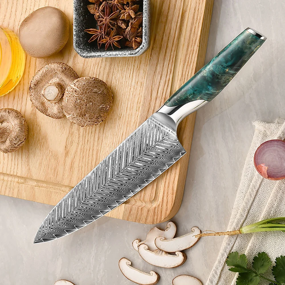 8 Inch Gyuto Knife 67-layers Damascus Steel VG10 Blade Chef Cleaver Meat Slicing Vegetables Kitchen Knife Stabilized Wood Handle