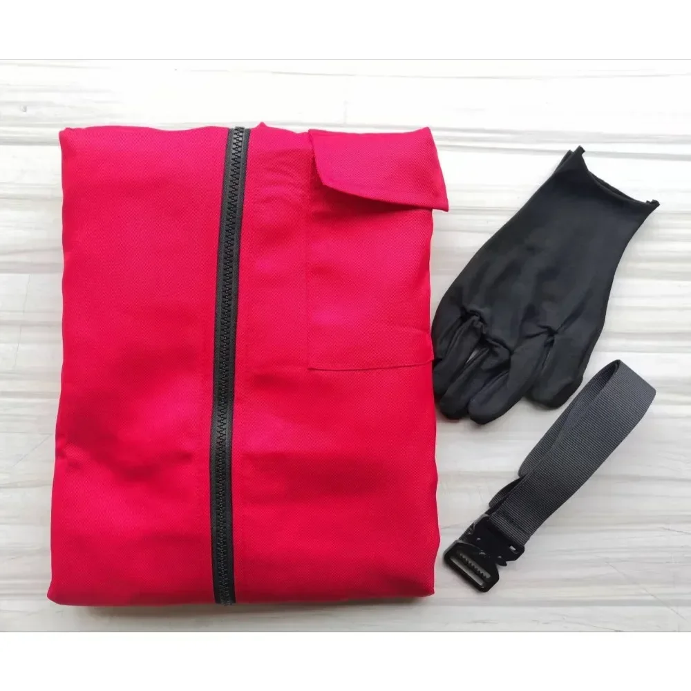 South Korean Movie Red Jumpsuit Villain Cosplay Costume Bodysuit Full Set Adult Men Party Clothes Halloween Carnival Role Play