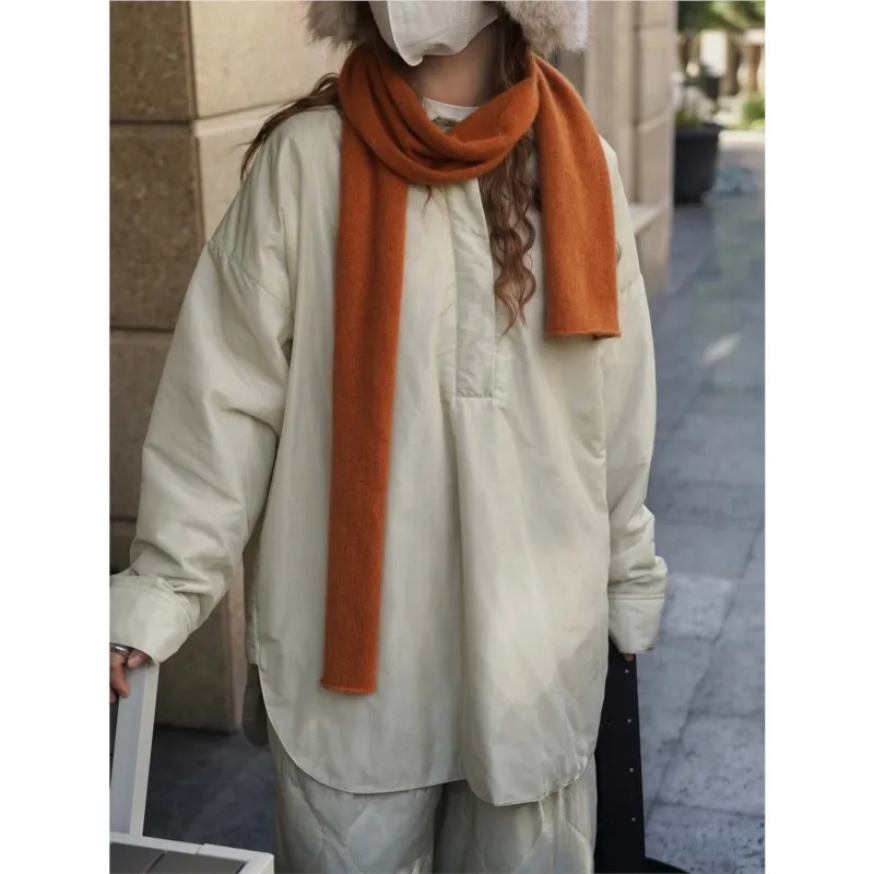 

Johnature зимняя новая простая стеганая рубашка, хлопковая куртка, повседневная свободная удобная универсальная толстая рубашка для женщин