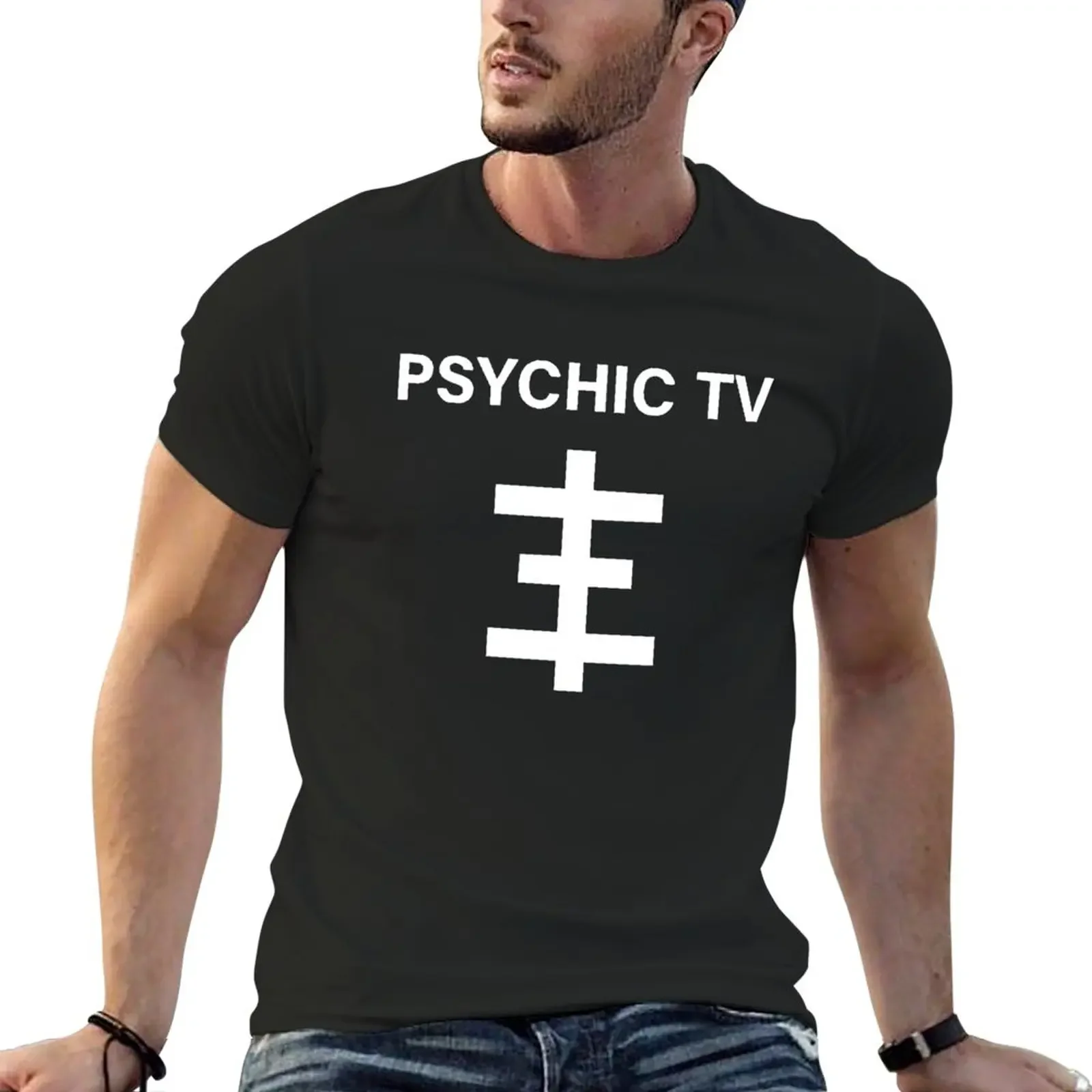 New Psychic tv T-Shirt graphics shirts graphic tee custom shirt cheap stuff mens big and tall t shirts