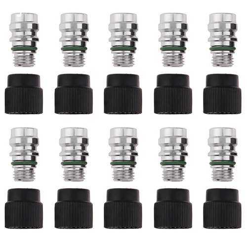 Imagen 1 del producto Núcleo de válvula de bola con tapas para coche, puerto de carga de servicio A/C de lado alto, para GM, VW, AC, para Ford, Chrysler, Audi, 10/5 piezas