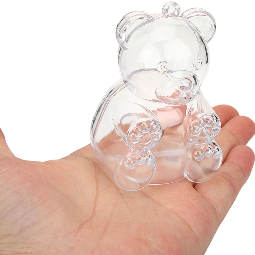 Boîte à Bonbons en Forme d'Ours, Conteneur Transparent pour ix, Plusieurs Intervalles de Mariage, Étui pour Banquet, 8 Pièces