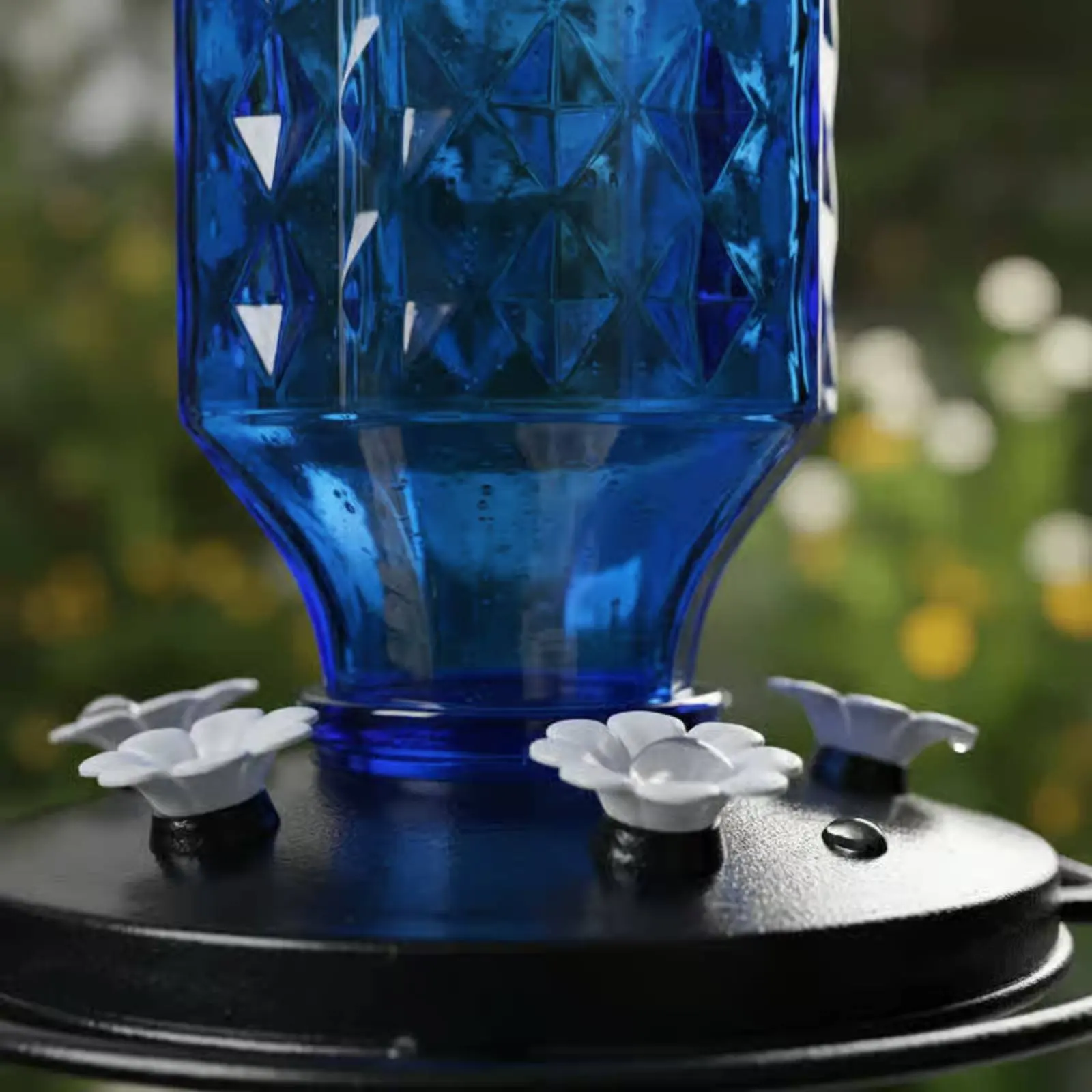 

Geometric Pattern Avian Feeder Wide Mouth Opening Hanging Nectar Sipper Feeder Water Moat Crawler Barrier Leak-Resistant Nectar