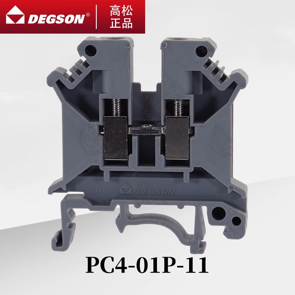 

10Pcs DEGSON PC4-01P-11-00ZH PC4-PE-01P-1C-00AH PC4-HE Screw Type DIN RAIL TERMINAL BLOCKS PHOENIX CONNECTOR UK5N 800V 32A