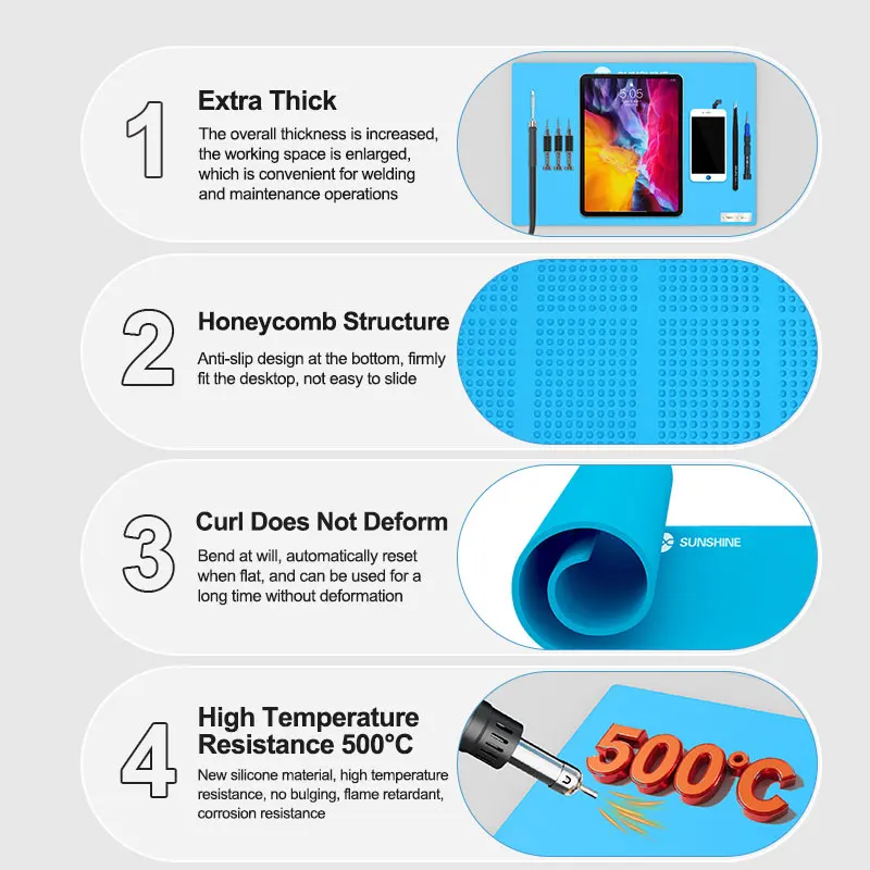 SUNSHINE SS-004F แผ่นฉนวนกันความร้อนคุณภาพสูงทนอุณหภูมิสูงขนาดใหญ่สำหรับสถานีซ่อมผลิตภัณฑ์อิเล็กทรอนิกส์