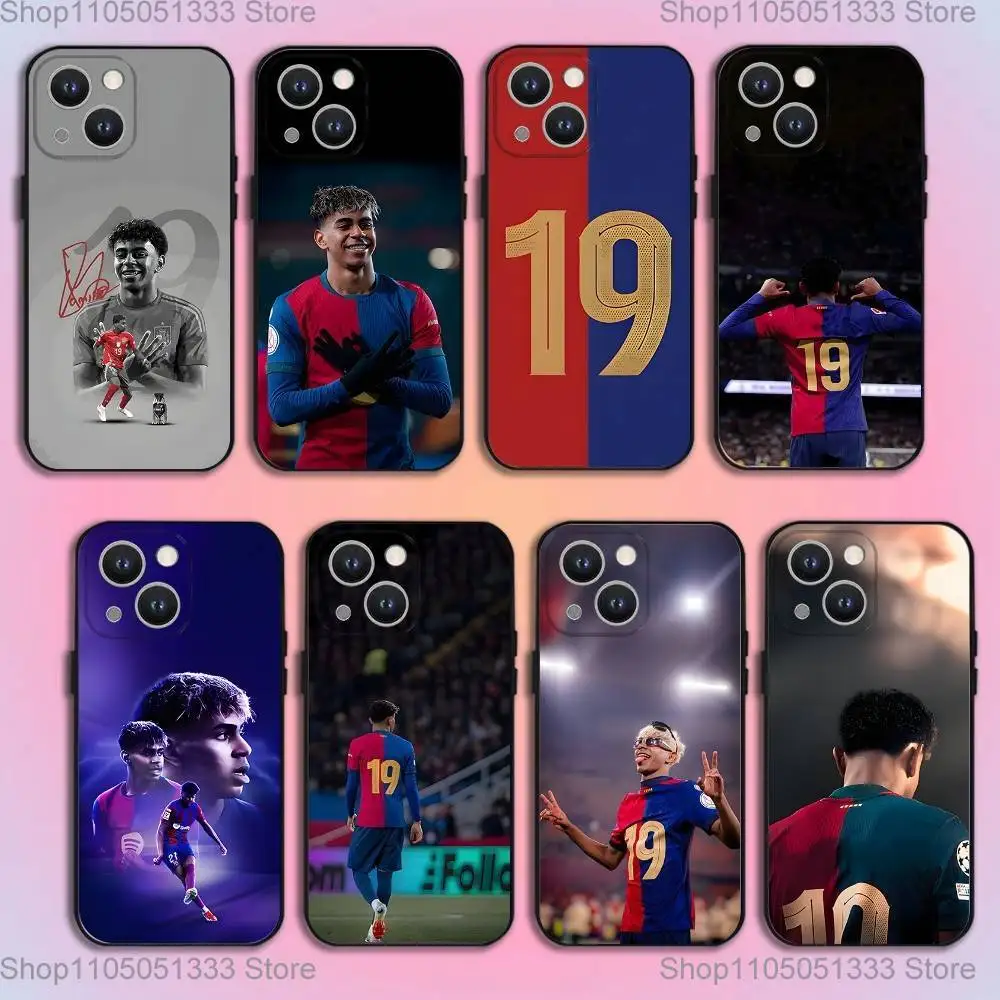 

No.19 Football L-Lamine Y-Yamals Phone Case For iPhone 16,15,14,13,12,11,Pro,XS,Max,XR,Plus,E,SE4,Mini Black Soft Cover