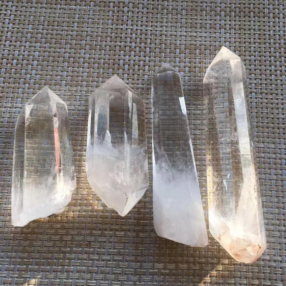 

Rough Minerals Natural Raw Crystal Wand Points White Clear Quartz Specimen For Healing Reiki