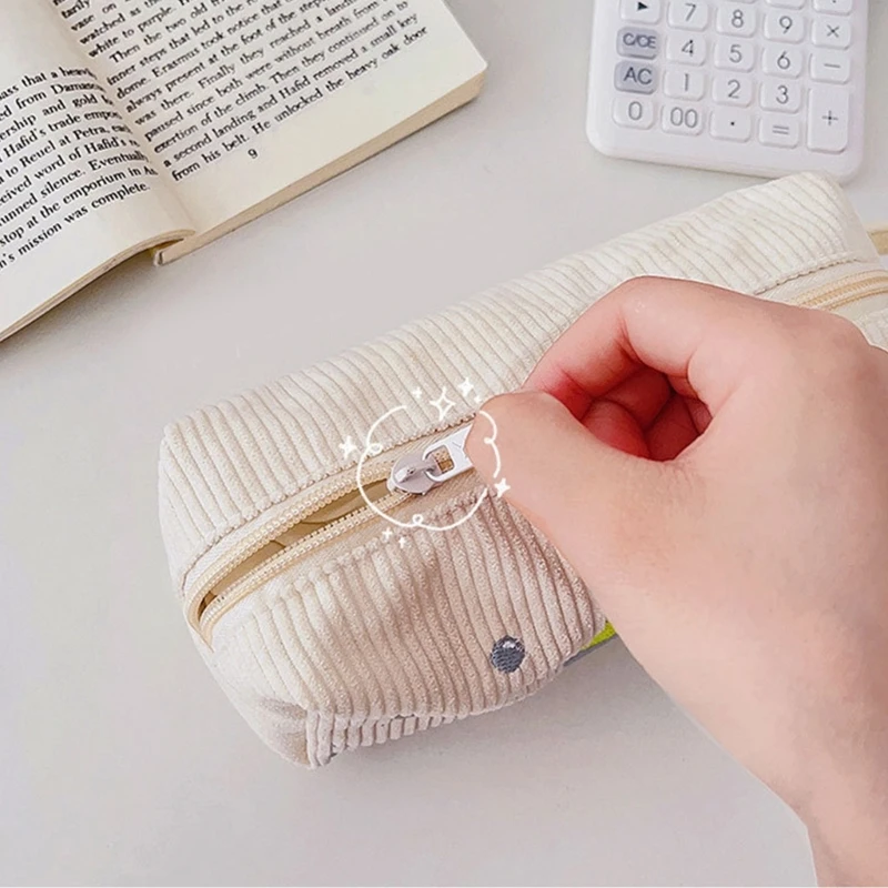 Bolsa papelería, estuche para lápices pana, organizadores bolígrafos capacidad