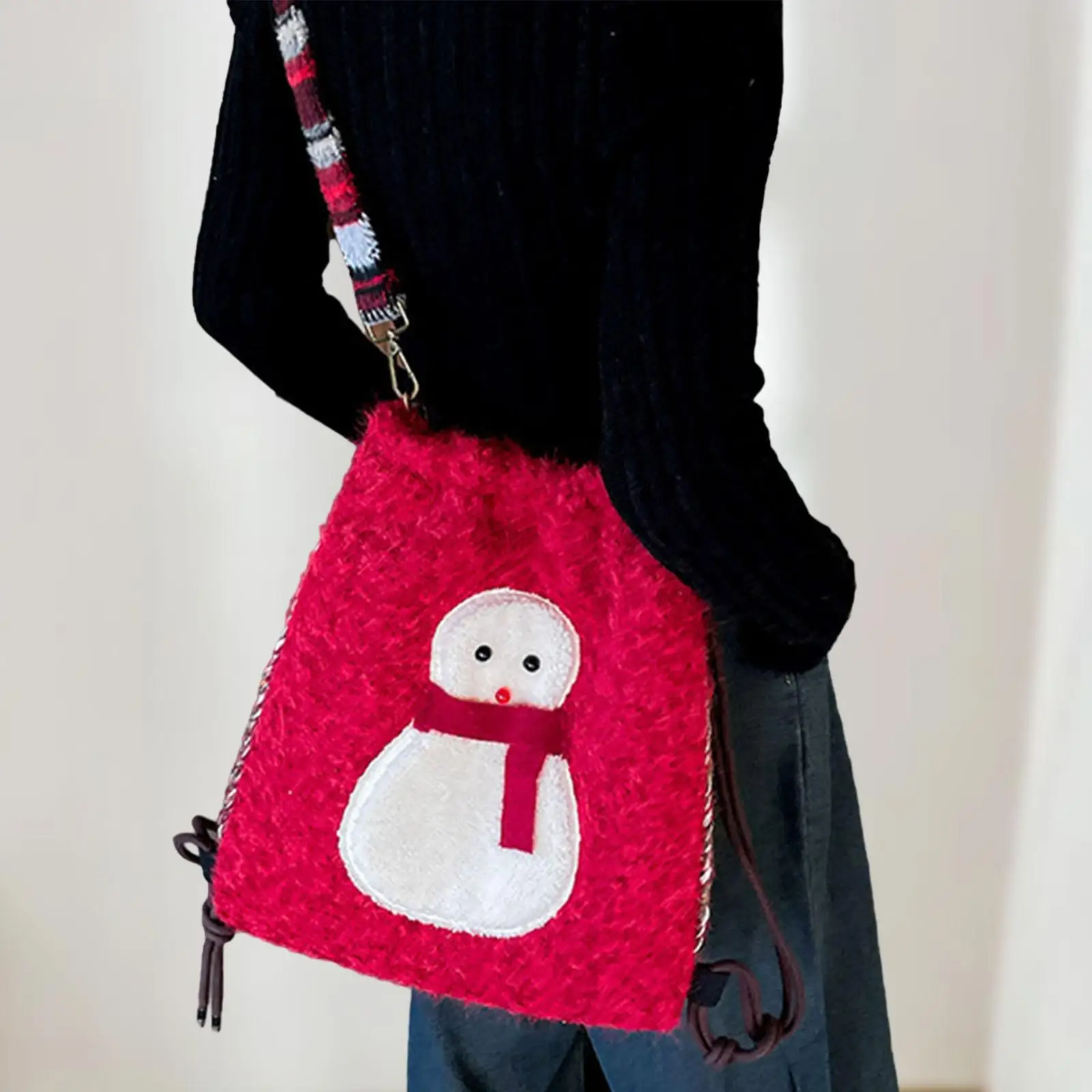 Christmas Shoulder Bags Purse Casual Lightweight Fashion Cute Gift Snowman Backpack for Street Travel Spring New Year Shopping
