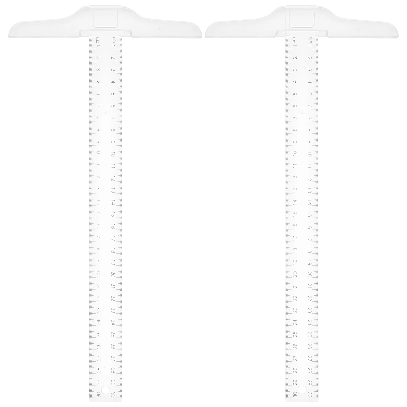 

2 Pcs T-shaped Ruler Woodworking Square Measuring Quilting Plastic Rulers for Drawing Multifunction Measure Tool Student