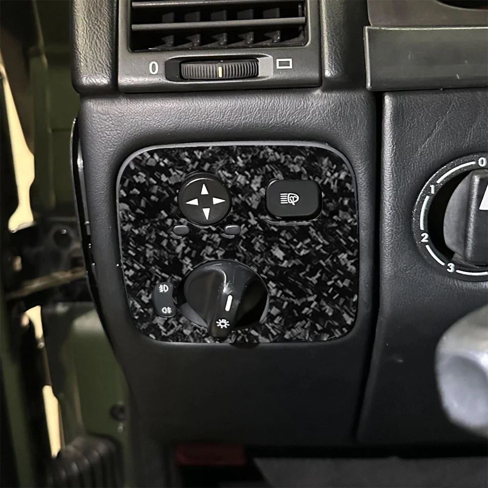 For Mercedes-Benz G-Class W463 2004-2012 Forged Carbon Fiber Folding Mirror Headlight Switch Panel Cover Car Accessories Sticker