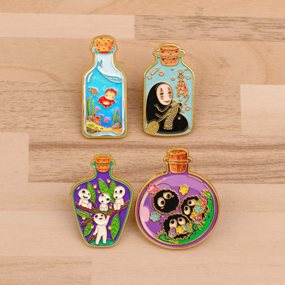 4pcs Cute Ghost Enamel Pins Set Anime Brooches for Backpacks Hat Lapel Pins Badges for Fans Gifts Cosplay Accessories Toy - view 6
