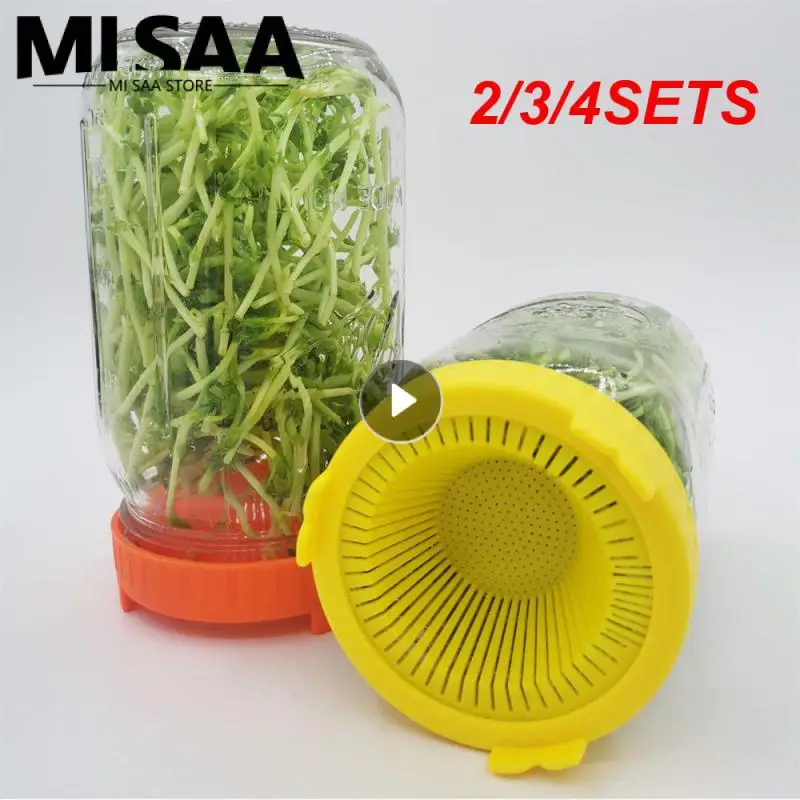 2/3/4SETS Wide Mouth Plastic Mason Jar Germination Cover Water Culture Flowerpot Germination Tool Hydroponic Tray