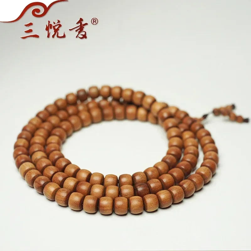 

Indian sandalwood bracelet rosary beads Sandalwood Buddha beads hand string barrel beads men and women's accessories