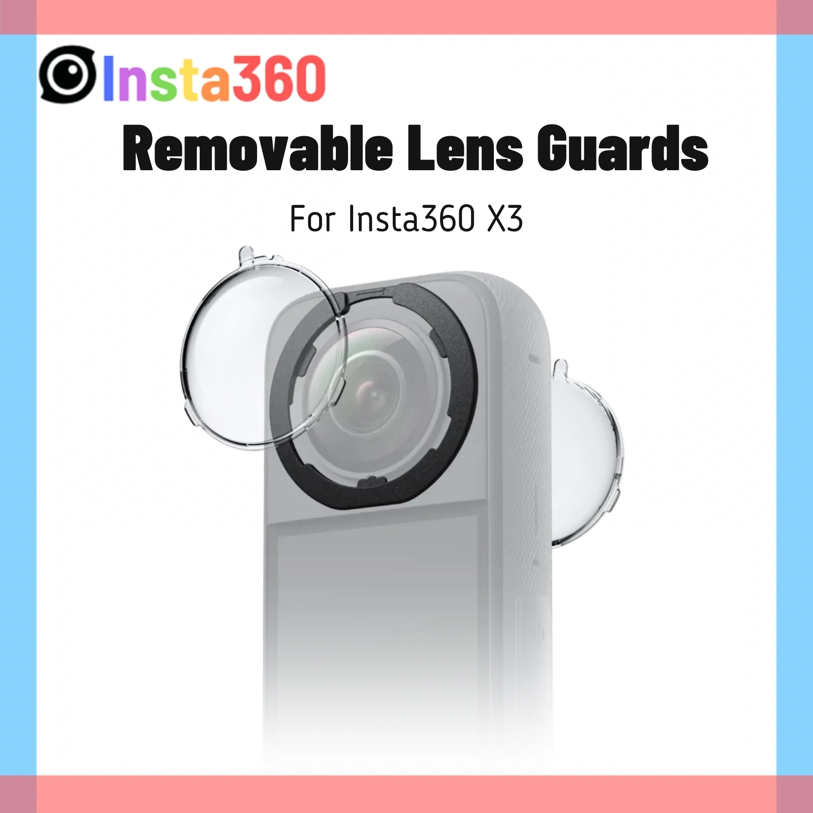 Insta360 X3 Standard Removable Lens Guards Upgraded Protector Multi-coated Custom Plastic For Insta 360 X3 Lenses Accessoryc