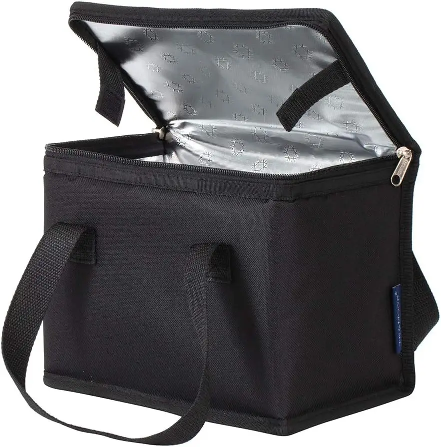 

Foldable Insulated Lunch Bag, Water-Resistant Leakproof Soft Cooler, 10 Cans, Black