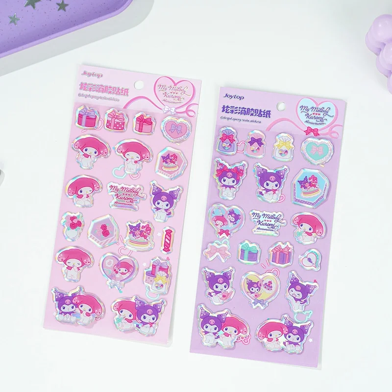 

24 шт./лот Kawaii Sanrio Kuromi Melody наклейка милый скрапбук DIY дневник декоративная уплотнительная наклейка альбом наклейка этикетка