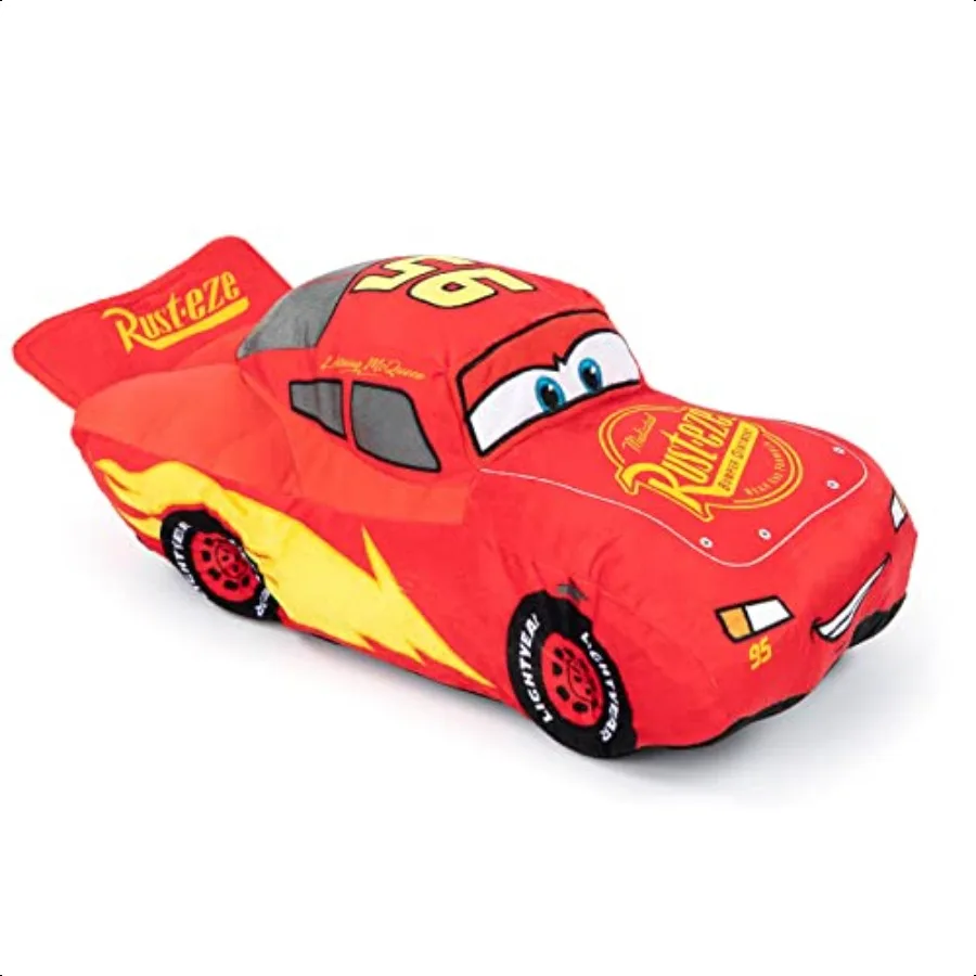 

Pixar Cars 3 плюшевая красная подушка с молнией Mcqueen Buddy er из мягкого полиэстера 17 дюймов официальный продукт Pixar