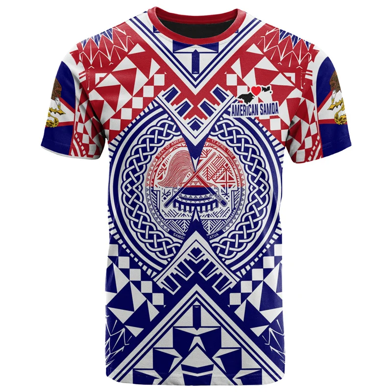 Harajuku 3D American Samoa Happy IndependenceDay Print T Shirt For Men Samoa Flag Emblem Graphic T-shirts Fashion Top Tee Shirts