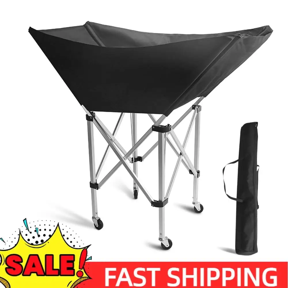 

Collapsible Hammock Ball Cart with Wheels Basketball Cart with Carry Bag for Garage Or Gym