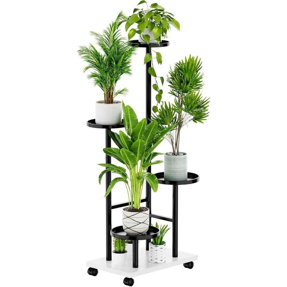 

4-х уровневая подставка для растений в помещении, высокая металлическая полка для растений, подставка для цветочного горшка, угловые держатели для растений, стеллаж для выставки товаров с несколькими растениями