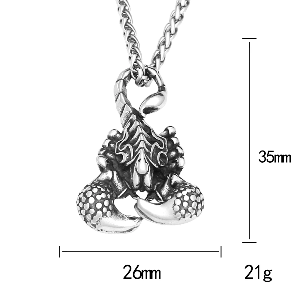 Vintage Gothic Scorpion Pendant For Men Stainless Steel Punk Animal Necklaces Unique Biker Fashion Jewelry Gifts Dropshipping