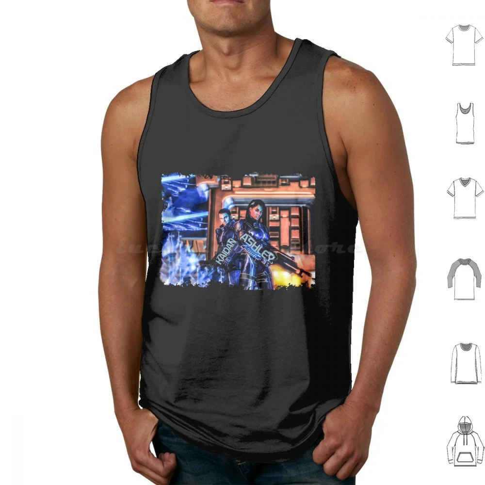 Mass Effect-& Ashley Tank Tops Vest Sleeveless Mass Effect Shepard Video Games Normandy N7 Bioware Commander Shepard